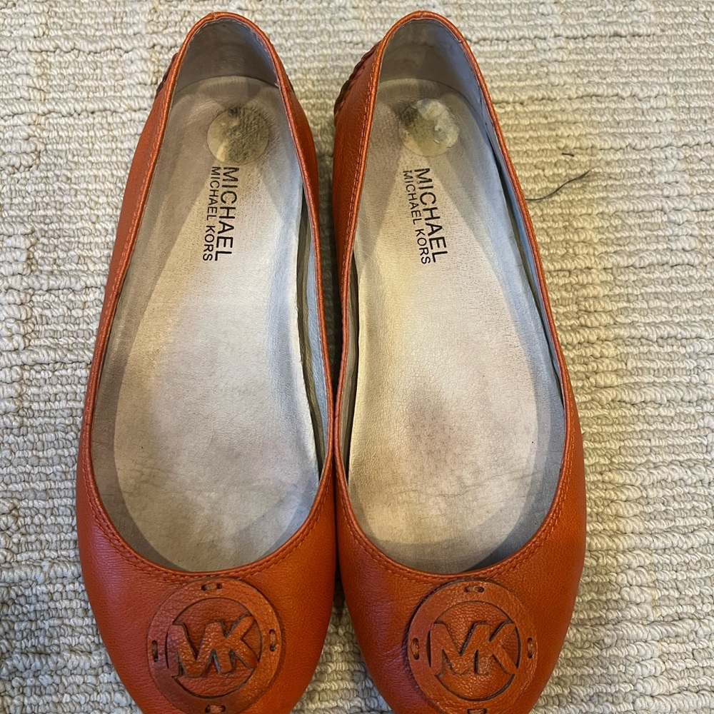 Michael Kors Orange Leather Ballet Flats - Picture 6 of 7